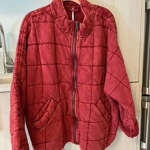 Free People “Dolman Quilted Jacket” (red)